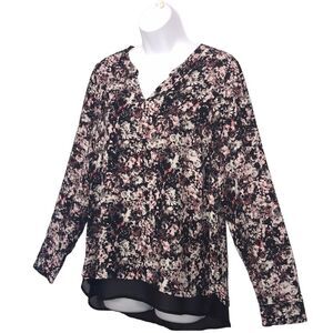 The limited Black Sheer Floral Tunic Top Sz.M Whimsigoth